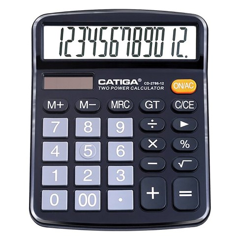 CATIGA CD-2786 12-Digit Home and Office Calculator, Dual Power (Black) - image 1 of 4