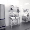 ROVSUN 67" 2-Compartment Commercial Sink with Shelves Over & Drying Rack Underneath, 304 Stainless Steel Sink Double Basin with Drain for Restaurant - 4 of 4