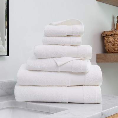 6 Piece Bath Towels Set, 100% Super Plush Premium Cotton - Becky ...