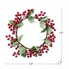 Chery Life 13" Red Berry Wreaths With Green Holly Leaves, Set of 3 - 2 of 4