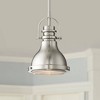 Possini Euro Design Brushed Nickel Mini Pendant 6 1/2" Wide Farmhouse Industrial Rustic for Dining Room Living House Home Kitchen Island High Ceilings - 2 of 4