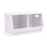 Wood Toy Storage Cubby and Kids' Bookcase White - Humble Crew