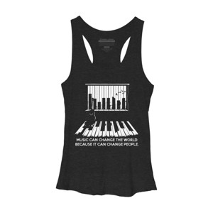 Women's Design By Humans Music can change the world By jandastore Racerback Tank Top - 1 of 2