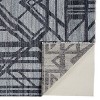 Gray And Blue Wool Geometric Hand Knotted Area Rug - 4 of 4