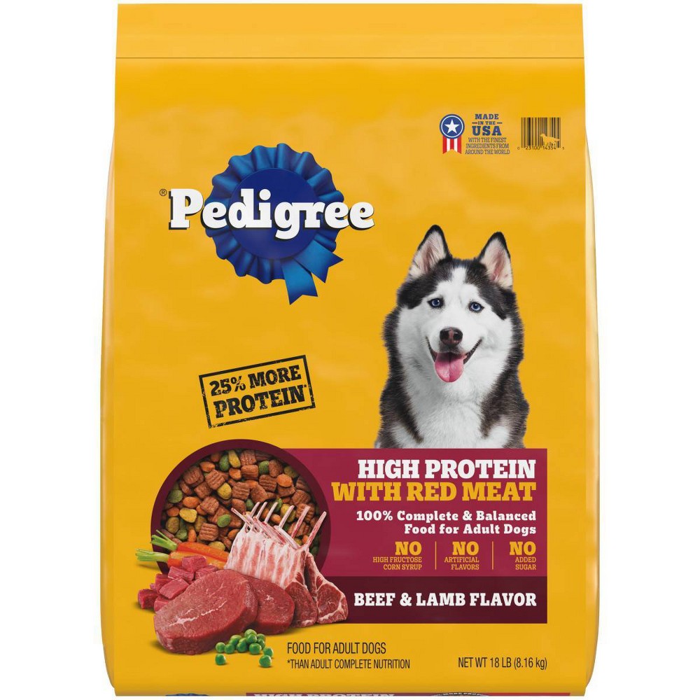 Photos - Dog Food Pedigree High Protein Beef & Lamb Flavor Adult Complete & Balanced Dry Dog 