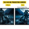 VEVOR Tripod Projector Screen with Stand 90 inch 16:9 4K HD Projection Screen Stand Wrinkle-Free Height Adjustable Portable Screen, Black&White - 3 of 4