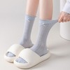 Anna-Kaci Women's 3 Pair Pack Quarter Socks with Knit Patterns Lace Trim and Bow Detail - Light Blue - 4 of 4