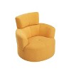 CAVINAS Modern Swivel Accent Barrel Chair with 360-Degree Rotation and Adjustable Headrest, Upholstered Berber Fleece Lounge Chair - 4 of 4