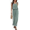 EXLURA Womens Summer 2 Piece Sets Sleeveless Square Neck Tie-Back Cami Top Wide Leg Pants Matching Set Beach Vacation Outfits - 2 of 4
