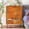 Alexandria 4 Drawer Chest Oak - Lifestorey: Modern Vertical Storage, MDF Veneer Finish, 47.3" High - 3 of 4