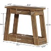 Tribesigns Wood End Table, Small Side Table with 2 Storage Shelves - 3 of 4