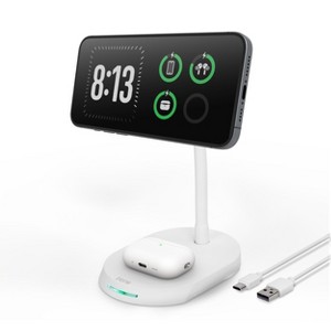 iHome 2-in-1 Wireless Charger with Flexible Arm, 15W Magnetic Stand for iPhone & AirPods - 1 of 4