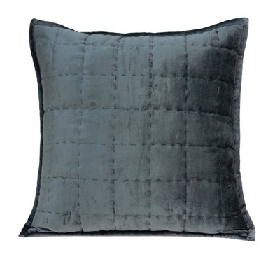 Parkland Collection,Anajar Charcoal Solid Quilted Throw Pillow