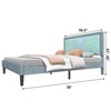 Jojoka Full Size Velvet Upholstered Platform Bed Frame with Padded Headboard, Wood Slat Support, No Box Spring, Noise-Free, Modern Bed for Bedroom - 2 of 4