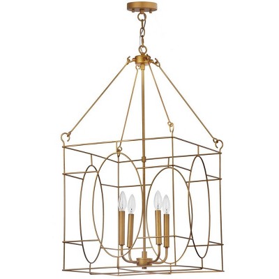 Margot Contemporary Gold Glass 18" Adjustable Pendant Light