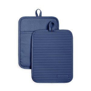 KitchenAid Ribbed Soft Silicone Pot Holder 2-Pack Set - 1 of 4