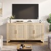 Four Door Storage Cabinet, Natural Rattan Side Table for Dining Room, Bohemian Style Coffee Table for Living Room - 3 of 4