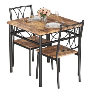 3-Piece Dining Room Table Set Kitchen Table for 2 Wooden Kitchen Table and Chair Set - 1 of 4