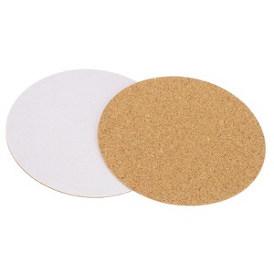 Unique Bargains Thickened Cork Self-Adhesive Round Coasters for Tableware - 1 of 4
