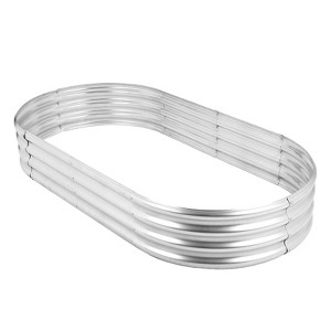 Galvanized Steel Raised Garden Bed, Metal Planter Boxes Outdoor For Vegetables, Flowers, Herbs, and Succulents - 1 of 4