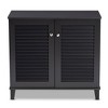 Shelf Wood Shoe Storage Cabinet Coolidge Finished Dark Gray - Baxton Studio: MDF Composite, 12-Pair Organizer, Freestanding - image 3 of 4