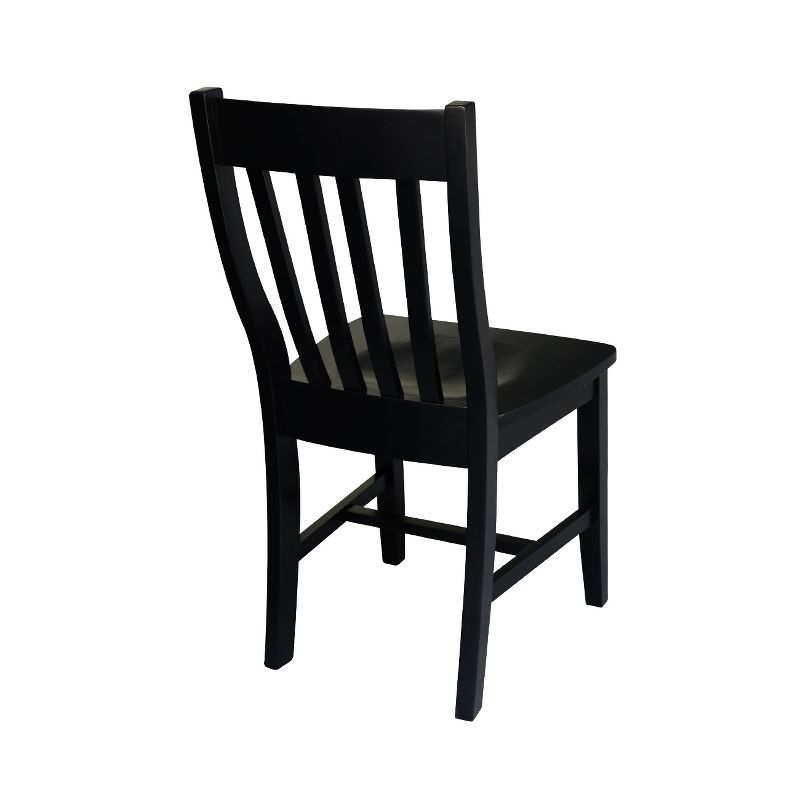 Elegant Black Solid Wood High Slat Side Chair