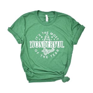 Simply Sage Market Women's It's The Most Wonderful Time Tree Short Sleeve Graphic Tee - 1 of 4