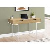 Monarch Specialties Computer Desk Home Office Laptop Storage Drawers 48InchL Work Metal Laminate Natural White Contemporary Modern - 2 of 4