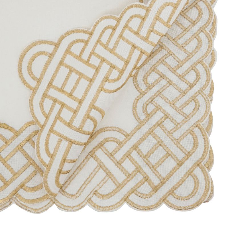 Saro Lifestyle Table Runner with Braid Embroidered Design, 2 of 4