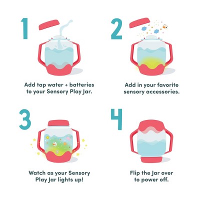 Glo Pals Toddler Sensory Play Jar - Coral