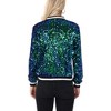 Anna-Kaci Women's Sequin Bomber Jacket with Ribbed Trim and Front Zipper Closure - 4 of 4