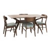 Christopher Knight Home Fausett Mid Century Modern Fabric Upholstered Wood 5 Piece Dining Set - 2 of 4