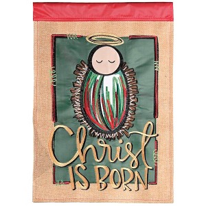 Dicksons Magnolia Garden Outdoor Flag Decoration For Garden, Yard, Or Walkway Standard 13 x 18, Weather Resistant Polyester, Christ is Born - 1 of 1