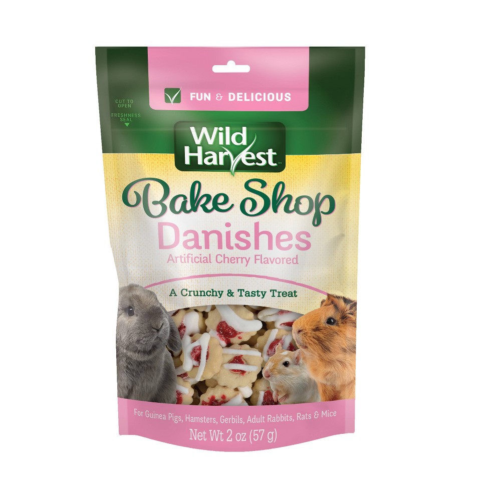 Wild Harvest Bake Shop Cherry Danishes Fruit Flavor for Guinea Pigs, Hamsters, Rats, Mice, Gerbils & Rabbits Crunchy Treats - 2oz