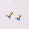 Girls' Birthstone CZ Heart Screw Back 14k Gold Earrings - In Season Jewelry - 4 of 4