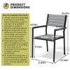 Crestlive Products 7pc Aluminum Patio Dinning Set 72in Table and 6 Chairs Plastic Wood Top with Umbrella Hole for Outdoor Pool Lawn - 3 of 4