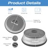 Itopfox 2-Pack Collapsible Microwave Cover with Grip Handle, Splatter Proof for Plates & Bowls, Dishwasher Safe & BPA Free Kitchen Gadget - 2 of 4