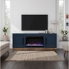 64" Poplar Solid and Okume Veneer Fireplace TV Stand with Two Doors, Two Shelves, Electric Fireplace Insert, Cable Management, and Remote Control - 3 of 4