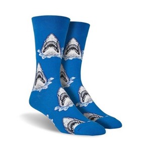 Shark Head Socks (Men's Sizes Adult Large) - Blue from the Sock Panda - 1 of 3