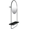 Storied Home Round Floating Metal Framed Wall Mirror with Shelf, Black - 4 of 4