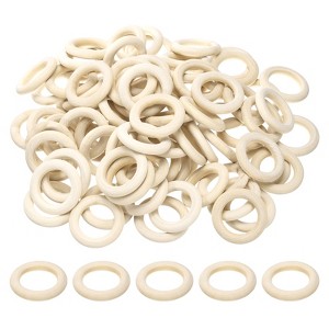 Unique Bargains Natural Wood DIY Craft Activity Kits Unfinished Solid Rings 100 Pcs - 1 of 3