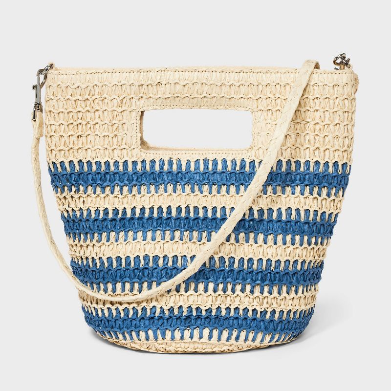 Straw Crossbody Bucket Bag - Universal Thread™, 1 of 13