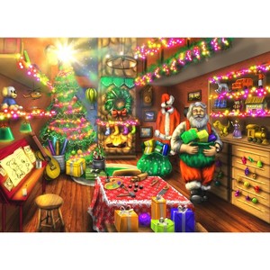 Brain Tree - Santa's Workshop 1000 Piece Puzzles for Adults-Jigsaw Puzzles-With 4 Puzzle Sorting Trays- Random Cut - 27.5"Lx19.5"W - 1 of 4