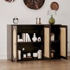 NicBex 48.8"  3-Doors Sideboard,Kitchen Storage Cabinets with Rattan Doors and Metal Handles for Kitchen and Dining Room,Black/White/Brown/Light Brown - 2 of 4