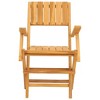 vidaXL Folding Patio Chairs 2pcs Set, 21.7"x24"x35.4" Outdoor Seating Solid Teak Wood with Slatted Design, - 4 of 4