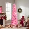 VINGLI 7.5ft Pink Pencil Christmas Tree, 1075 Tips, Metal Stand, Slim for Home Office Party Decor - 3 of 4