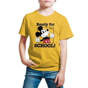 Boys' - Disney - Mickey Mouse Ready For School Short Sleeve Graphic T-Shirt - 1 of 4