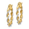 Black Bow Jewelry 2.75mm, Two-tone Twisted Hoops in 14k Yellow Gold and Rhodium, 20mm - 2 of 4