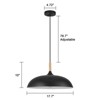 LLHZSY 17 7/10" Curved Dome Pendant Chandelier Light, Black 1-Light Fixture - 3 of 4