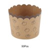 Unique Bargains Disposable Baking Cups Wood Pulp Paper PE Coating Reddish Brown Khaki 2.76"x2.17" 50 Pcs - 4 of 4